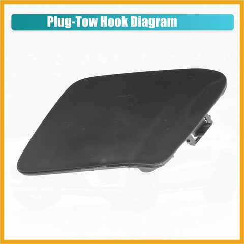 Black plastic front bumper tow hook cover for Toyota Prius 2016-2019, direct fit eye cap, durable exterior accessory OE 5212847906 5212747907