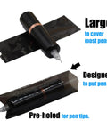 MIUXIA tattoo pen covers and grip wrap set in black; 200 pen covers and 4 grip tapes