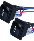 Beefy Waterproof DPDT Polarity Reversing Rocker Switch On Off On 3 Position Momentary Double Throw With Jumper Wires 6 Pins Snap In Toggle Switch 12V 20A 125V 16A 250V, two black wired switches