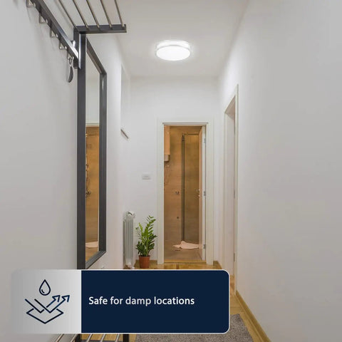Dimmable LED Ceiling Light With Dope Double Ring Design For Hallways Bedrooms Closets And Kitchens 22W 1800 Lumens 5 Color