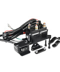 Heavy Duty 12V 250A Beefy Winch Solenoid Relay Contactor With Rocker Thumb Switch Mounting Brackets Terminal Caps And Handle Bar Control For ATV UTV 1500 Lb To 5000 Lb Capacity, 1/4-inch stud, black