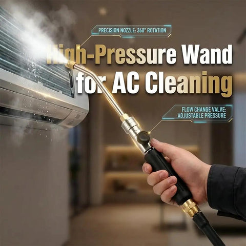 Heavy Duty High Pressure Washer Wand With Hydro Jet Power Spray Attachment cleaning AC unit indoors