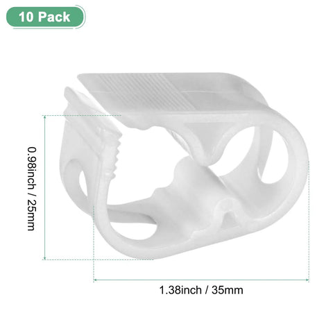 10-Pack Adjustable Plastic Tubing Clamps 1.38 inch x 0.98 inch for 1/4 to 1/2 Inch Water Flow Control Tube Clips, White