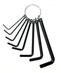 Ultimate 8 Piece Metric Hex Key Allen Wrench Set With Durable Keychain Long Arm Design Perfect For Bike Repair Furniture Assembly And Tough Garage DIY Jobs That Demand Serious Grit And Precision In Every Turn. 8-piece black carbon steel set on ring