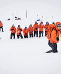 Rescue team demonstrating search with RECCO device in snow, highlighting the Durable Mountain Rescue Belt with Two Integrated Rescue Reflectors.