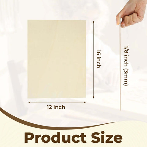 Basswood sheet, 12x16 inches, 1/8 inch (3 mm) thick; laser cutting blank.