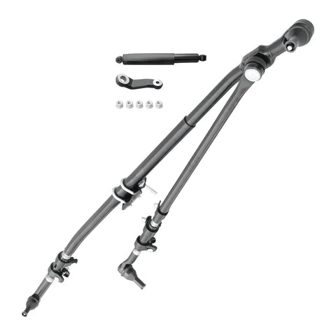 Dodge Ram Front Steering Linkage Drag Link Tie Rod Kit Replacement For 2003 To 2013 4WD Trucks Fits Ram 1500 2500 3500 Replaces 52122362AL 52122362AF DS800981A 6505623AA 68039930AA, front steering kit