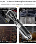 Three Eighths Inch Pneumatic Ratchet Wrench Beefy Heavy Duty Tool For Auto Shop Seventy Foot Pounds Of Torque demo uses
