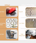 Comparison of Peel And Stick Hexagon Backsplash Tiles In White And Gold With Marble Veins Self Adhesive PVC versus others