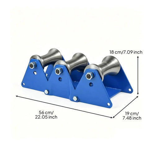 Beefy Heavy Duty Cable Pulley Roller Guide Block Sheave With Rugged Bracket And Smooth Glide Rollers Steel 160mm And 100mm Size Three-Link Industrial Wheel For Utility And Construction Jobs, 56cm