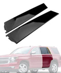 Rear C Pillar Panel Cover For 2015 2018 Cadillac Escalade Chevrolet Tahoe And GMC Yukon Left And Right Window Pillar Trim Replacement Applique And Rear Door Molding Trim, gloss black, 2-piece set