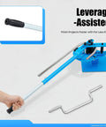 Leveraged grip on the Heavy Duty Manual Pipe Bender With Seven Dies Ranging From One To Three Inches for easy metal bending.