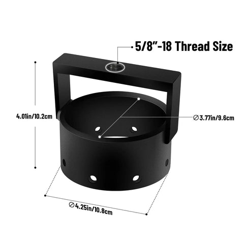 Beefed Up 3.7 Inch ID UTV CV Axle Puller Tool Head Only For ATV Shaft Removal With A Five Eighths By Eighteen Threaded Hole No Hammer Or Rod Included Heavy Duty Steel Construction For Pro Level Prying And Smooth Extraction displayed showing dimensions and thread size