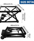 Smooth And Smart Electric Scissor Lift Table Motor Kit For Your DIY Home Furniture Elevator Project Adds Major Stability Plus Super Easy Convenience To Your Work Space Or Workshop Setup Right Now size details with dimensions and compact design.