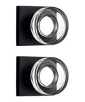 2 Pack Matte Black Dummy Door Knobs With Crystal Glass Knobs shown from the side