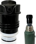 Replacement Cap And Lid For Classic Insulated Wide Mouth Flasks, BPA-Free Silicone Gasket Set, shown with green flask