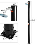 Solar Heated Outdoor Shower With Two Section Setup, 7.2Ft Tall And 5.5 Gallon Capacity, Temperature And Water Pressure Adjustable