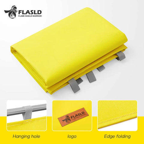 Heavy Duty Welding Blanket 10x12 Fireproof Spark Guard for Welding, Cutting and Soldering, Yellow Folded with Logo