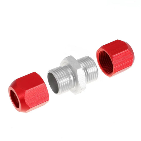 5/16 Inch Aluminum A C Line Splice Kit showing aluminum tube and red joints for automotive A C repair