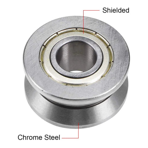 V Groove Ball Bearing Guide Pulley Featuring 15Mm Inner Bore And 41Mm Outer Diameter 20Mm Zz Sealed For Exactly 20Mm Shafts chrome steel construction