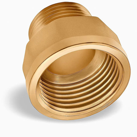 Brass hex reducer adapter, 3/4-inch male NPT to 1-inch female NPT, DN20 to DN25