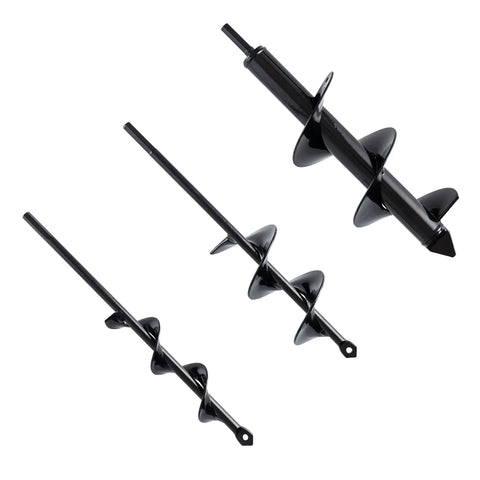 Set Of 3 Garden Auger Drill Bits For Planting 1.6 By 12 Inch, 2.6 By 12 Inch, 3.5 By 12 Inch Deep Holes Bulb And Bedding Plant Augers