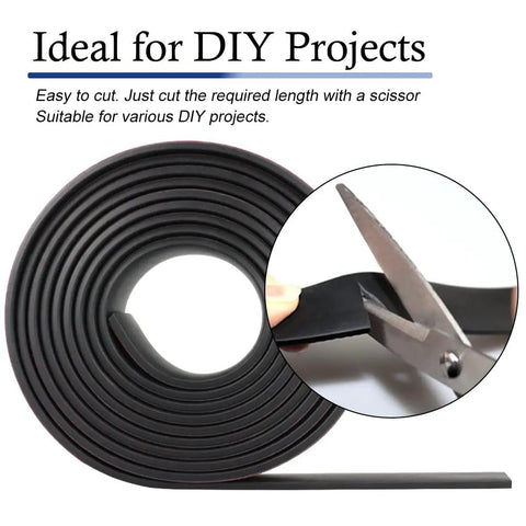 Adhesive Backed Neoprene Rubber Strips For DIY Gaskets And Seals, roll cut with scissors, one inch wide, one eighth inch thick