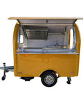 Back view of Road Ready Mobile Food Truck Trailer With Dope Commercial Kitchen Setup, featuring an open stainless steel counter.