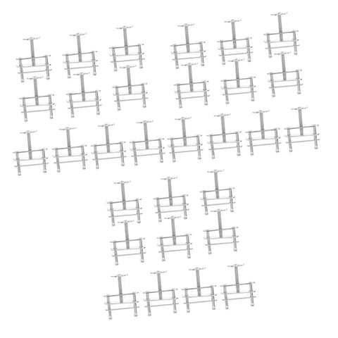 30 Piece Lab Tubing Clip Set With Flow Control Hose Clamps And Screw Clamp Tools arranged in a triangular pattern