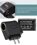 Built Tough AC To DC Car Converter Outlet 12 Volt 500mA with plug, showing cigarette lighter socket and specifications.
