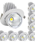 Slick Recessed Gimbal Downlights With Dang Smooth Rotatable Spotlights And Heavy Duty Aluminum Baffle Trim For Totally Zero Glare Ceiling Pot Lighting In A Super Bright Eight Piece Set - Close up of downlight.