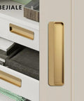 Hidden Push Pull Invisible No Frills Door Handle For Closet Cabinet And Drawer Slotting Grooving Embedded Pull Burr Free Smooth Edge Sleek Black Ga Color 200mm Length Made From Zinc Alloy And Aluminum, 200mm gold recessed handle on cabinet and drawer