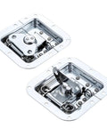 UXRTXCVYG Steel Gate Lock Hasp Latch Hardware Fitting, chrome finish, two-plate design, ideal for secure door locking.