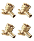 Pack Of 10 Barb PEX 3/4 Inch By 1/2 Inch Female NPT Drop-Ear Elbow Crimp Fittings For PEX Plumbing, Easy Install, Lead-Free Brass
