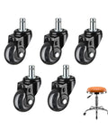 Heavy Duty Office Chair Casters Replacement Five Pack With Smooth Silent Swivel Glide For Hardwood Floors Universal Fit Desk Chair Wheels Easy Install Setup Roll Like Butter Every Time - black roller wheels