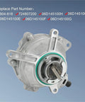 Heavy Duty Brake Vacuum Pump Assembly With 06D145100g showcasing a silver metal housing and green gasket for brake upgrades.