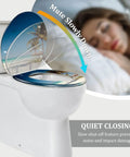 Round Resin Toilet Seat Decked Out In Tropical Beach Thatched Roof Art Soft Close Quick Release Hinges No Drama Quick Install For American Standard Toilets, showcasing quiet close feature.
