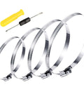 20 Pcs 304 Stainless Steel Adjustable 44-108mm Range Worm Gear Hose Clamps Assortment Kit with screwdriver