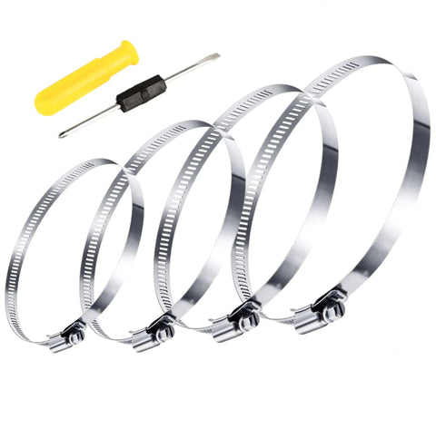 20 Pcs 304 Stainless Steel Adjustable 44-108mm Range Worm Gear Hose Clamps Assortment Kit with screwdriver