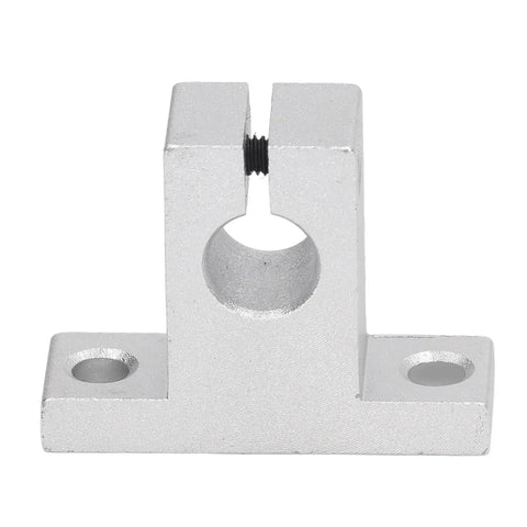 10 Piece Linear Motion Rail Support Brackets Set For Heavy Duty Robotics And Automation, Premium Aluminum Alloy, High Precision Machining, Smooth Edges, Rock Solid And Ultra Durable, Reliable For CNC Machines And Industrial Projects. front view aluminum rail bracket with center clamp slot and mounting holes