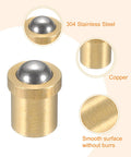 Heavy Duty 304 Stainless Steel Ball Plungers 15Pcs 2Mm Ball 5N Push Fit Spring Latches close-up of smooth ball and copper housing.