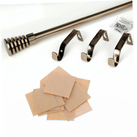Curtain rod set with brackets and mounting hardware for easy installation.