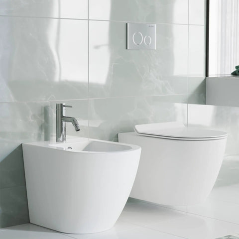 Ivy Bidet Faucet Chrome Finish With Solid Brass Construction One Hole Installation 1.2 GPM Flow Single Handle Hot And Cold Control Modern Sleek Look For A Fresh High Style Bath Upgrade
