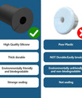 Comparison of FourPiece Silicone Starlink Cable Pass Through Bushings For Three Quarter Inch Wall Holes with inferior plastic alternative.