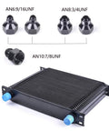 30 Row AN10 To AN10 Stacked Plate Oil Cooler with 6AN and 8AN adapters, aluminum alloy, black radiator condenser for cars