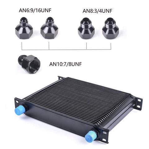 30 Row AN10 To AN10 Stacked Plate Oil Cooler with 6AN and 8AN adapters, aluminum alloy, black radiator condenser for cars