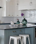 Modern kitchen with Six Pack Classic Round Cabinet Knobs 1 Inch Solid Ball Drawer Knobs With Vintage Antique Brass Finish Zinc Alloy Hardware