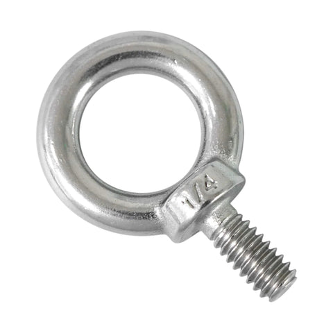 One Quarter Inch UNC Lifting Shoulder Eye Bolts, Marine Grade 316 Stainless Steel With Threaded Nut Fasteners, Heavy Duty Lifting Gear