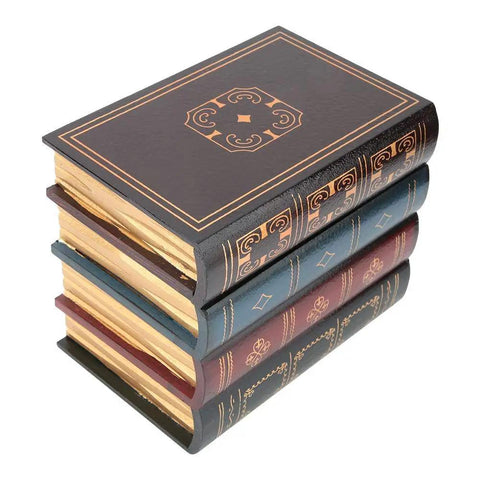 European Style Hollowed Out Decorative Fake Book Safe With Hidden Compartment to Stash Jewelry and Cash, stacked view
