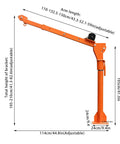 Heavy Duty 1100 Lb Truck Bed Crane Hoist With Electric Winch showing adjustable arm lengths and height, ideal for lifting heavy gear.